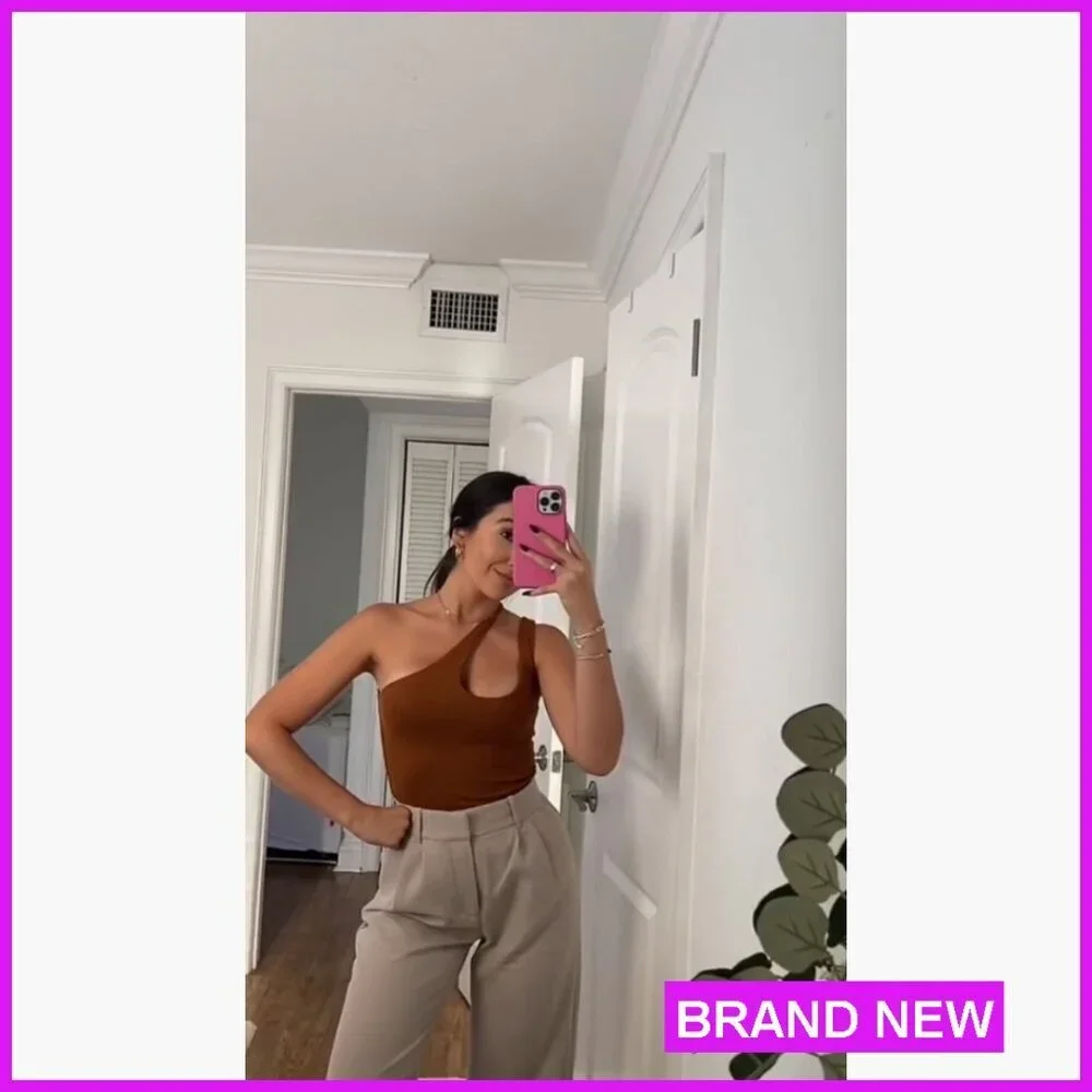 Sexy One Shoulder Cutout Thong Bodysuit Tummy Control Shapewear V Backless